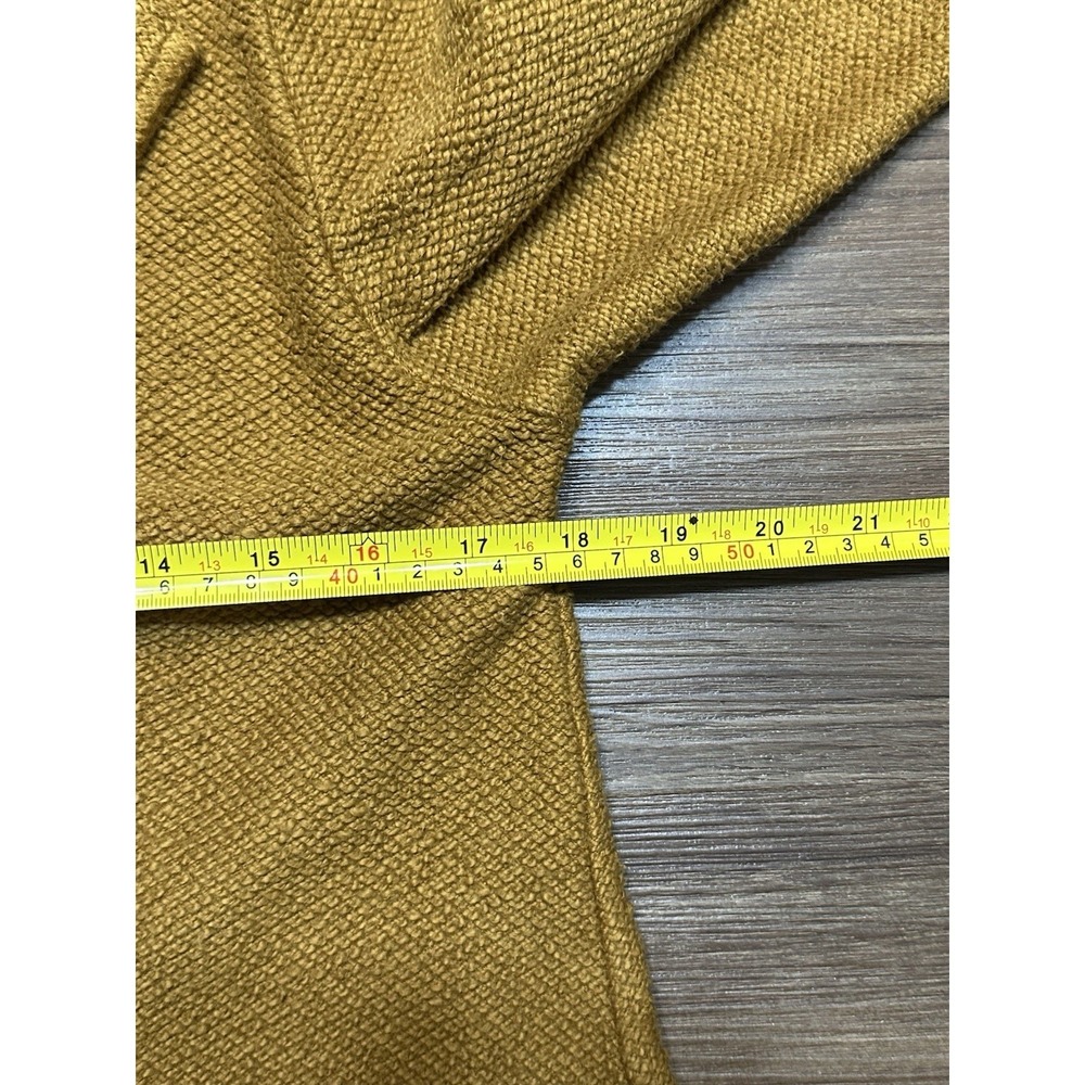 Anthropologie Maeve Knit Long Sleeve Button Mustard Jacket Blazer Women's Sz M - Picture 8 of 10